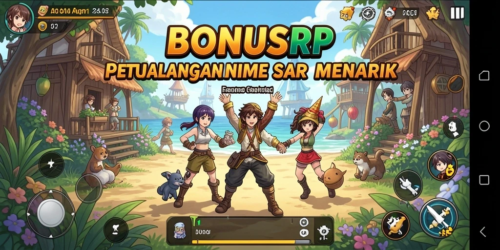 Tampilan gameplay BONUSRP yang penuh aksi dan karakter Anime menarik.