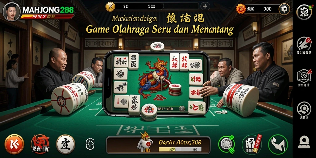 Tangkapan layar gameplay MAHJONG288 menampilkan serunya pertandingan olahraga.