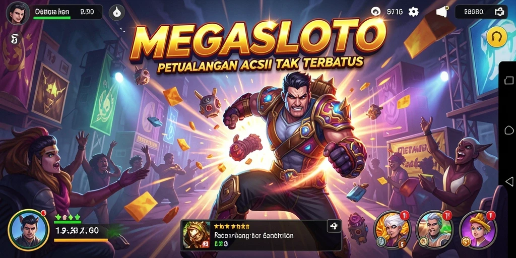 Tampilan gameplay MEGASLOTO yang penuh aksi dan tantangan.