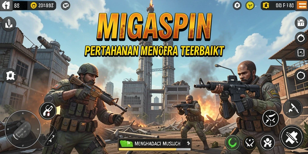 Tampilan gameplay seru dari MIGASPIN Tower Defense.