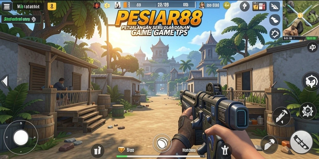 Screenshot utama PESIAR88 menampilkan aksi bertempur yang mendebarkan.
