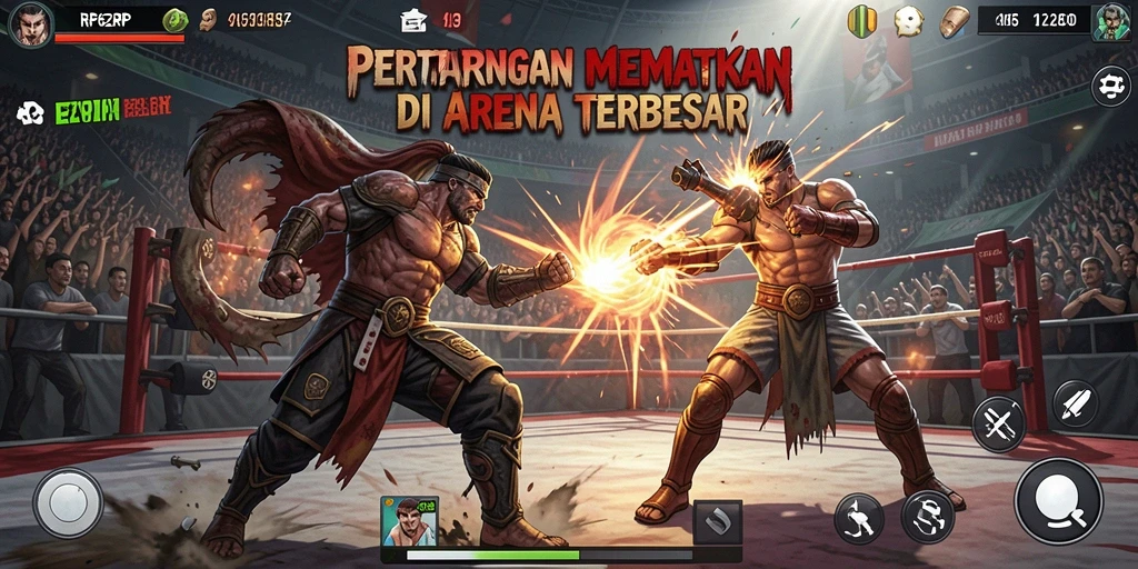 Tangkapan layar menampilkan pertempuran intens dalam RP62RP.