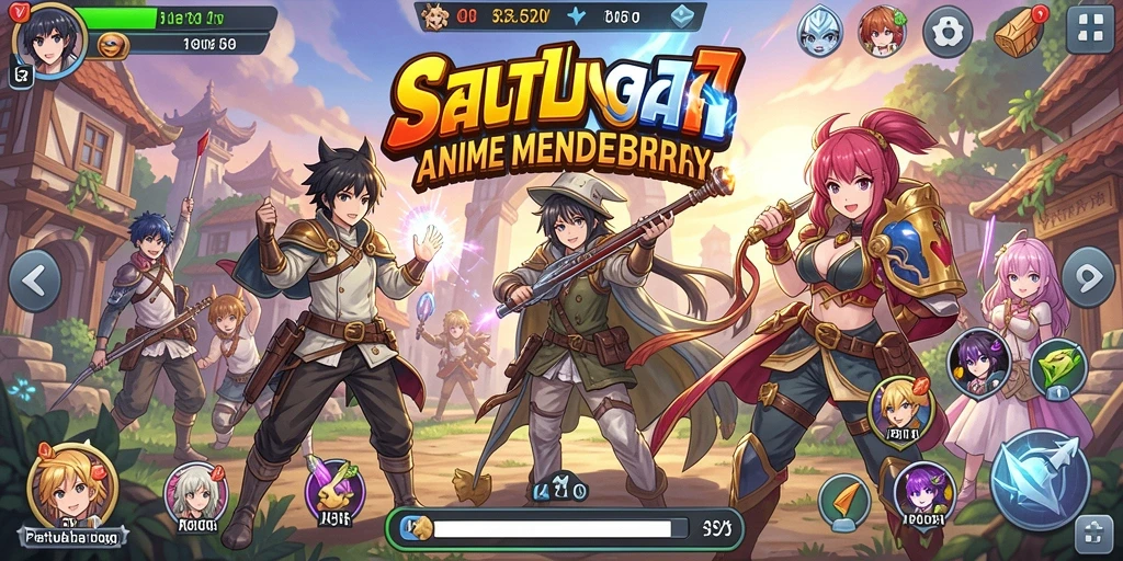 Tangkapan layar gameplay SATU77 yang menampilkan dunia Anime yang dinamis.