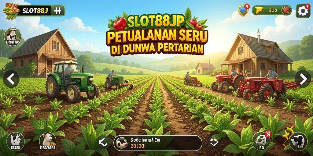 Tangkapan layar menampilkan pemain sedang mengelola pertanian dengan berbagai tanaman.